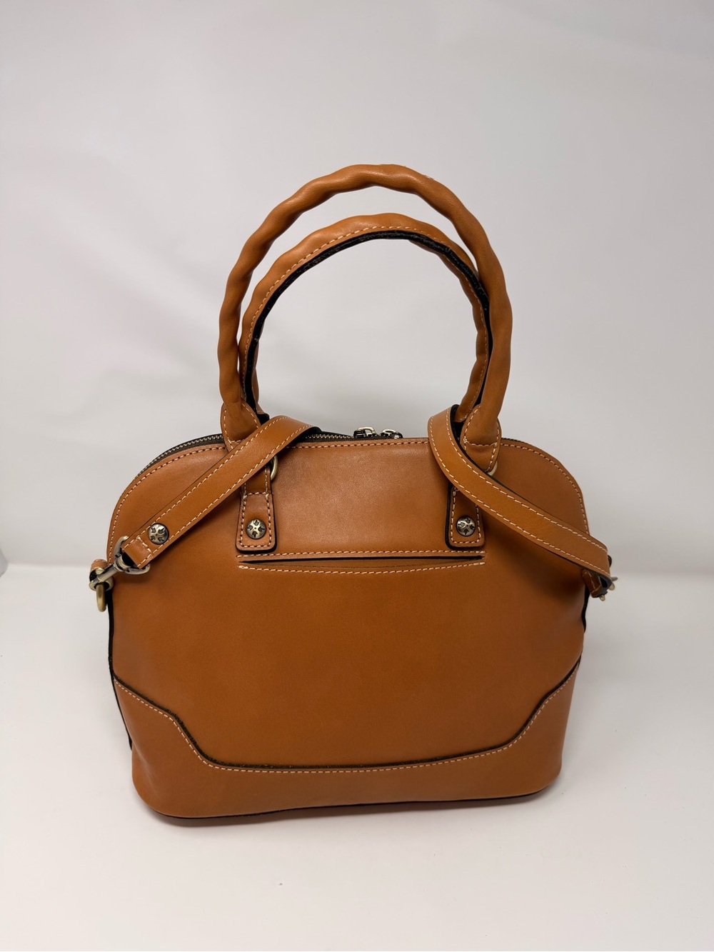 Patricia Nash Caramel Dome Satchel with Tassel - Picture 3 of 13
